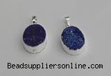 NGP7190 15*20mm oval druzy quartz pendants wholesale