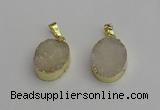 NGP7195 15*20mm oval druzy quartz pendants wholesale