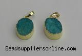 NGP7199 15*20mm oval druzy quartz pendants wholesale