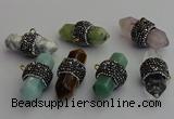 NGP7220 15*40mm sticks mixed gemstone pendants wholesale