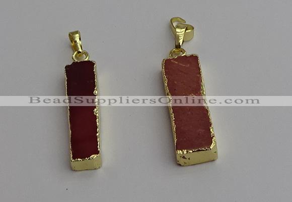 NGP7242 15*28mm rectangle mookaite gemstone pendants wholesale