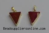 NGP7250 18*25mm triangle mookaite gemstone pendants