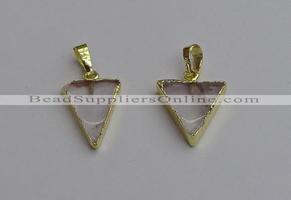 NGP7330 16*18mm - 15*20mm triangle white crystal pendants