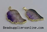 NGP7435 25*45mm - 30*50mm freeform druzy amethyst pendants