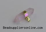 NGP7442 12*45mm sticks rose quartz pendants wholesale