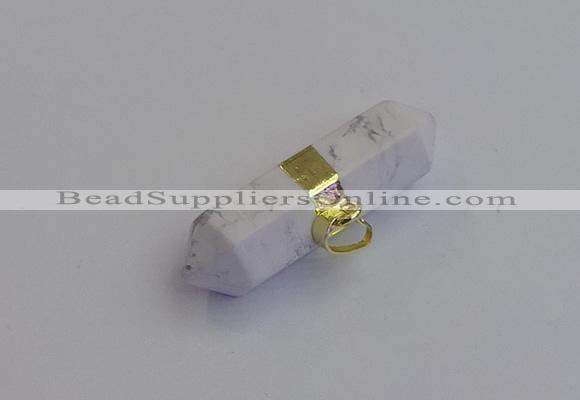 NGP7448 12*45mm sticks white howlite pendants wholesale