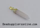 NGP7542 8*40mm sticks rose quartz pendants wholesale