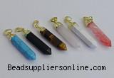 NGP7550 8*40mm sticks mixed gemstone pendants wholesale