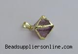 NGP7554 20*22mm amethyst gemstone pendants wholesale