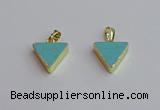 NGP7563 15*16mm triangle white howlite turquoise pendants