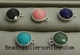 NGP7565 12mm coin mixed gemstone pendants wholesale