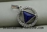 NGP7597 13mm coin lapis lazuli gemstone pendants wholesale