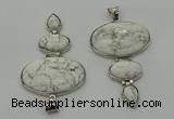 NGP8011 50*82mm - 52*86mm white howlite pendant set jewelry