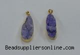 NGP8502 15*33mm - 17*40mm flat teardrop druzy agate pendants