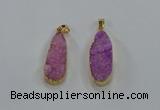 NGP8503 15*33mm - 17*40mm flat teardrop druzy agate pendants