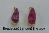 NGP8504 15*33mm - 17*40mm flat teardrop druzy agate pendants