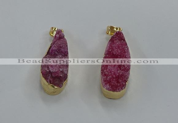 NGP8504 15*33mm - 17*40mm flat teardrop druzy agate pendants