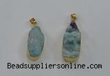 NGP8506 15*33mm - 17*40mm flat teardrop druzy agate pendants