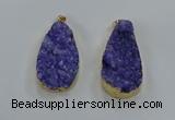 NGP8513 25*48mm - 27*52mm flat teardrop druzy agate pendants