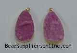 NGP8515 25*48mm - 27*52mm flat teardrop druzy agate pendants