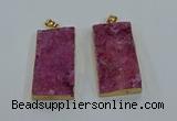 NGP8525 25*50mm - 27*53mm rectangle druzy agate pendants