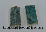 NGP8527 25*50mm - 27*53mm rectangle druzy agate pendants