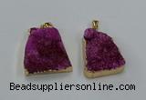 NGP8546 25*33mm - 30*35mm trapezoid druzy agate pendants