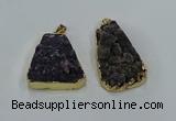 NGP8550 25*33mm - 30*35mm trapezoid druzy agate pendants