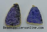 NGP8565 28*45mm - 35*50mm freeform druzy agate pendants wholesale