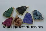 NGP8572 28*45mm - 35*50mm freeform druzy agate pendants wholesale