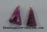 NGP8578 18*25mm - 25*40mm triangle druzy agate pendants wholesale