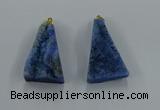 NGP8581 18*25mm - 25*40mm triangle druzy agate pendants wholesale