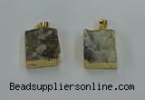 NGP8585 18*25mm rectangle druzy agate pendants wholesale