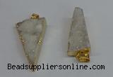 NGP8593 13*40mm - 20*35mm triangle druzy agate pendants wholesale