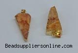 NGP8594 13*40mm - 20*35mm triangle druzy agate pendants wholesale