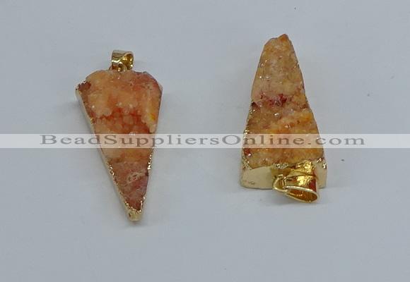 NGP8594 13*40mm - 20*35mm triangle druzy agate pendants wholesale