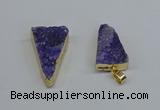 NGP8595 13*40mm - 20*35mm triangle druzy agate pendants wholesale