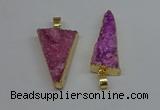 NGP8596 13*40mm - 20*35mm triangle druzy agate pendants wholesale