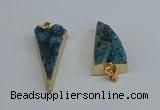 NGP8599 13*40mm - 20*35mm triangle druzy agate pendants wholesale