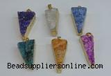 NGP8602 13*40mm - 20*35mm triangle druzy agate pendants wholesale