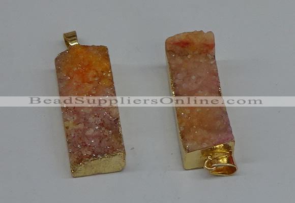 NGP8605 15*35mm - 16*40mm rectangle druzy agate pendants wholesale