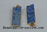 NGP8609 15*35mm - 16*40mm rectangle druzy agate pendants wholesale