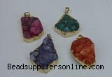 NGP8624 25*30mm - 28*40mm freeform druzy agate pendants wholesale