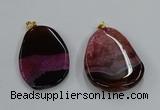 NGP8638 30*45mm - 35*50mm freeform druzy agate pendants wholesale