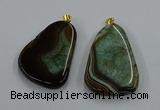 NGP8640 30*45mm - 35*50mm freeform druzy agate pendants wholesale