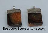 NGP8678 26*36mm rectangle druzy agate pendants wholesale