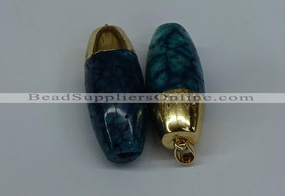 NGP8739 18*44mm rice agate gemstone pendants wholesale