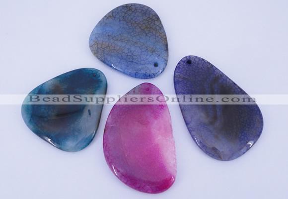 NGP876 5PCS 40-45mm*50-70mm freeform agate gemstone pendants