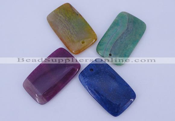 NGP882 5PCS 30*50mm rectangle agate gemstone pendants wholesale