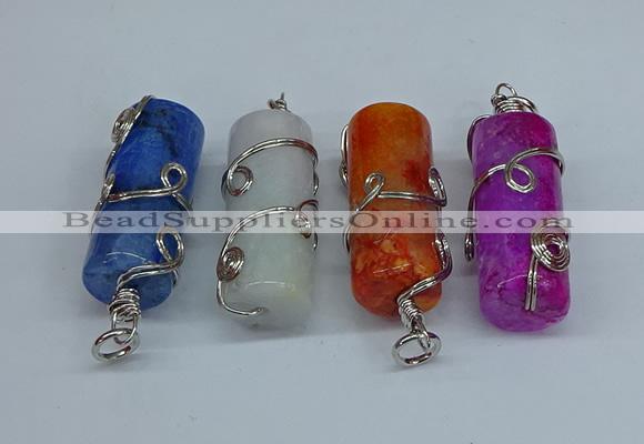 NGP8823 18*45mm tube agate gemstone pendants wholesale